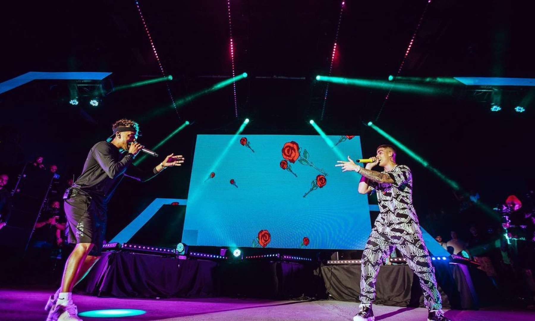 Lunay performing on stage with dancers at Vivo Beach Club