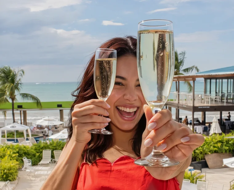 Guest enjoying a sunny day at Vivo Beach Club
