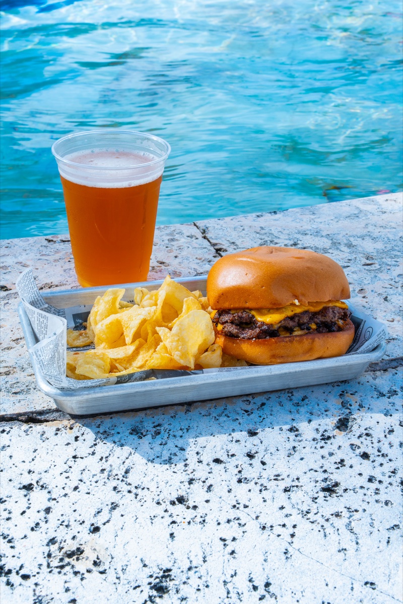 Ocean Lab beer served with beachside bites at Vivo Beach Club