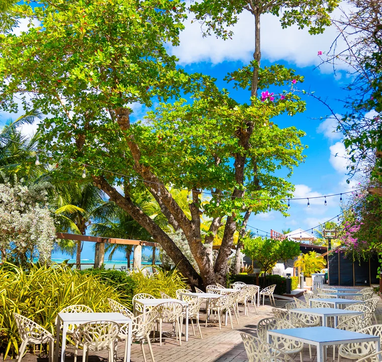 Garden event space at Vivo Beach Club